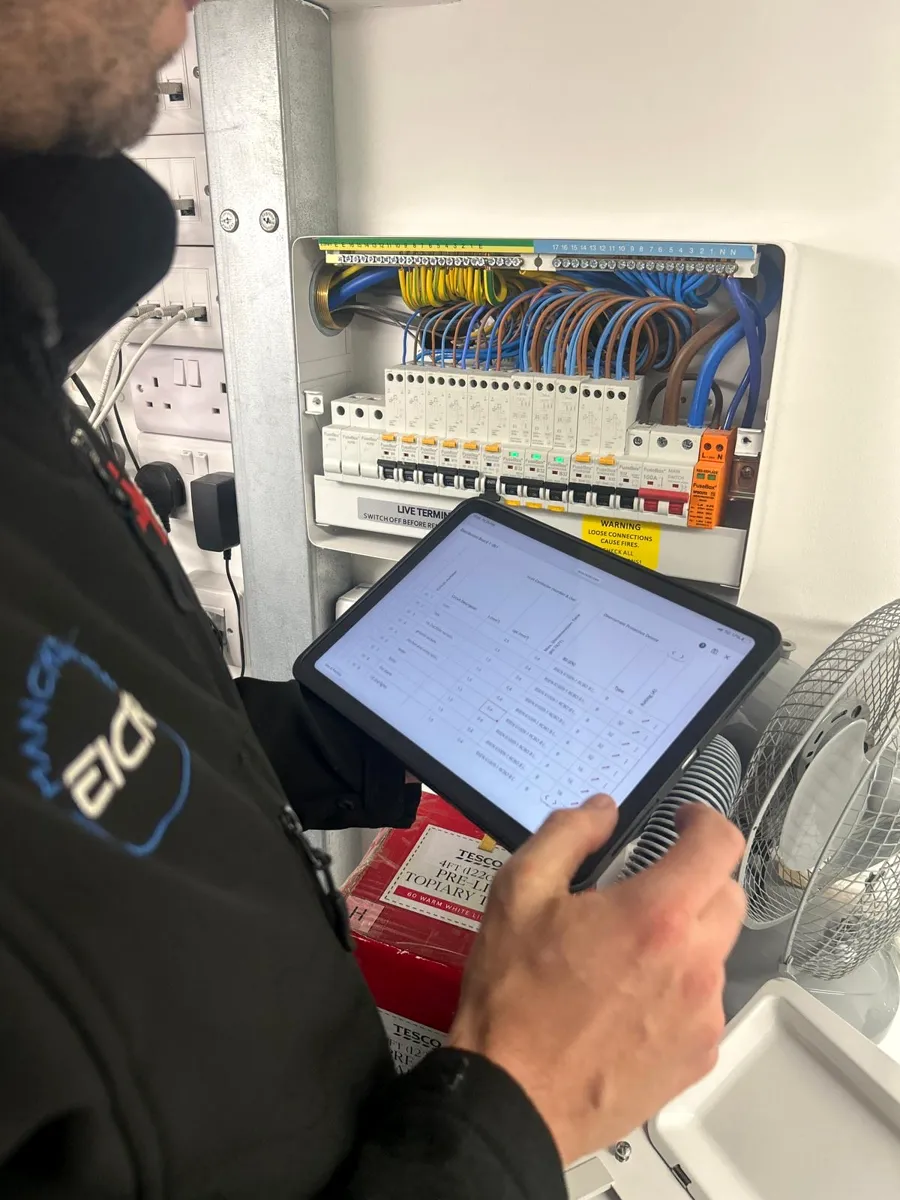 Recording test results on a new consumer unit
