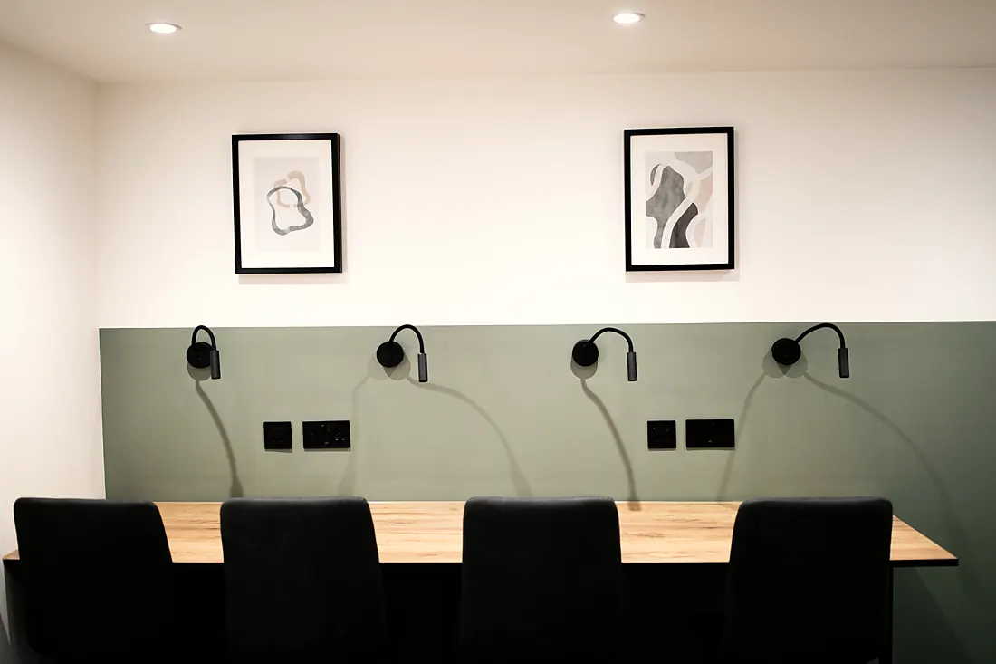 Working area in the lounge at Henrietta Street