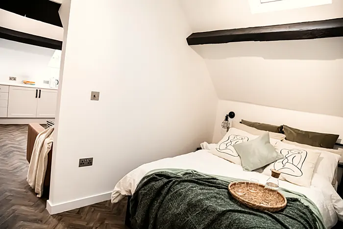 Urban Lofts One Bed bedroom after