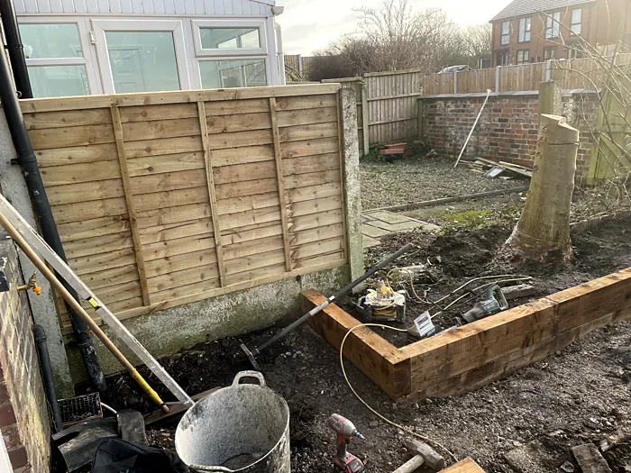 Radcliffe family homes garden and paths before