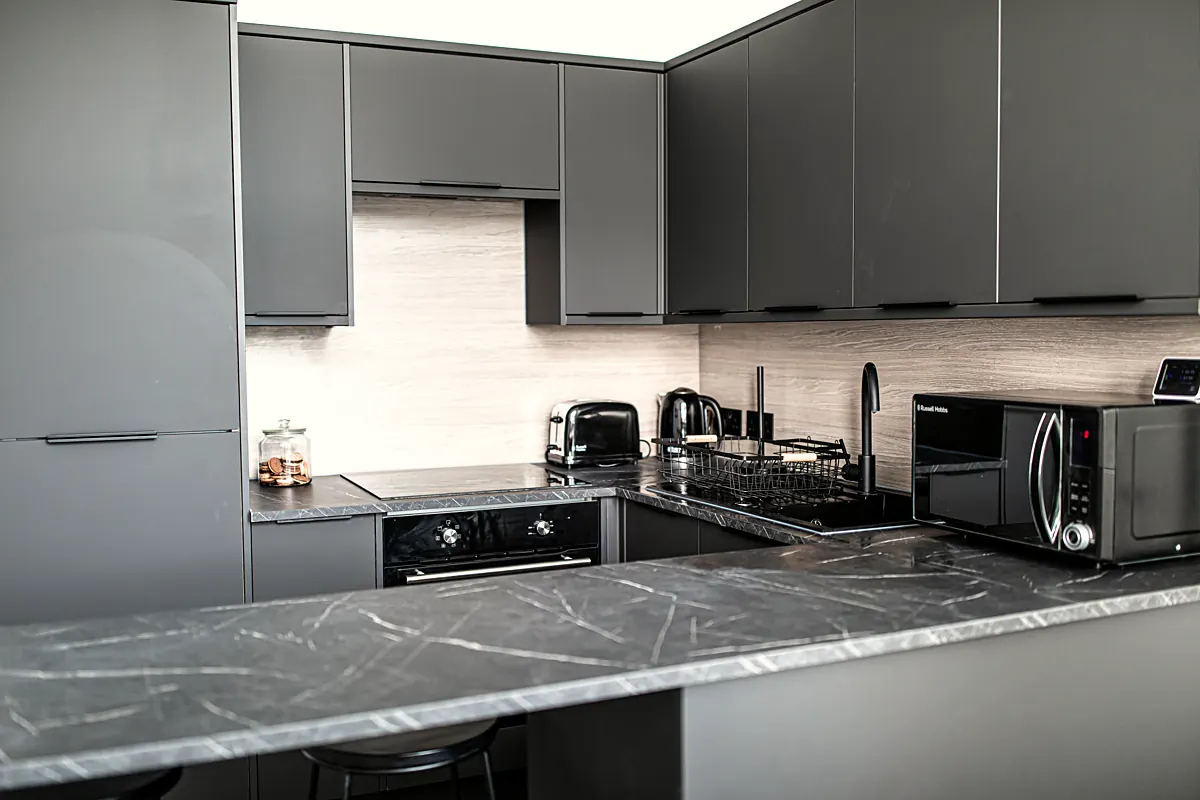 Stamford Square kitchen after
